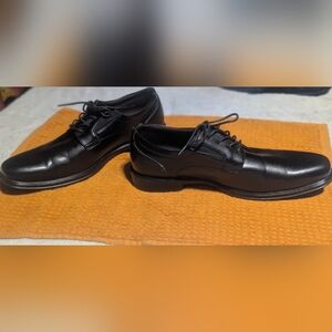 Perry Ellis Crest Wide Black Dress Shoes – Ultra Foam Comfort – Sz 12